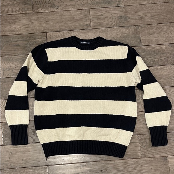 Brandy Melville Sweaters - Brandy Melville Navy and Cream Striped Crewneck Knit Sweater